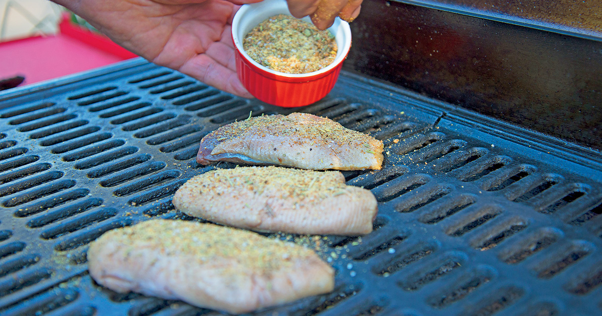 Dry rub on grilling waterfowl. Photo by John Hoffman, DU